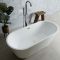 Milano Ballam - White Modern Oval Double-Ended Freestanding Bath - 1500mm x 750mm