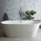 Milano Ballam - White Modern Oval Double-Ended Freestanding Bath - 1700mm x 750mm