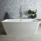 Milano Elswick - White Modern Square Double-Ended Freestanding Bath - 1500mm x 750mm