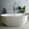 Milano Overton - White Modern Oval Double-Ended Freestanding Bath - 1700mm x 750mm