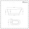 Milano Overton - White Modern Freestanding Slipper Bath - 1600mm x 750mm