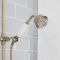 Milano Elizabeth - Brushed Gold Traditional Thermostatic Shower with Diverter, Riser Rail and Bath Spout (2 Outlet)