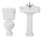 Milano Windsor - Traditional Close Coupled Toilet and 1 Tap-Hole Pedestal Basin Set