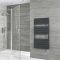 Milano Lustro Electric - Anthracite Flat Panel Designer Heated Towel Rail - 1200mm x 600mm