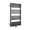 Milano Bow - Black D-Bar Central Connection Heated Towel Rail - 1000mm x 600mm