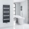 Milano Bow - Black D-Bar Central Connection Heated Towel Rail - 1269mm x 500mm