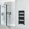 Milano Lustro - Black Flat Panel Designer Heated Towel Rail - 975mm x 450mm