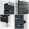 Milano Lustro Electric - Black Flat Panel Designer Heated Towel Rail - 975mm x 600mm