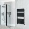 Milano Lustro - Black Flat Panel Designer Heated Towel Rail - 1200mm x 600mm