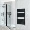 Milano Lustro Electric - Black Flat Panel Designer Heated Towel Rail - 1200mm x 600mm