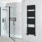Milano Lustro Dual Fuel - Designer Black Flat Panel Heated Towel Rail - 1500mm x 450mm