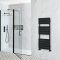 Milano Lustro - Designer Black Flat Panel Heated Towel Rail - Choice of Size