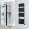 Milano Lustro - Designer Black Flat Panel Heated Towel Rail - Choice of Size