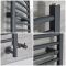 Milano Artle Dual Fuel - Anthracite Curved Heated Towel Rail - 1800mm x 500mm