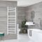 Milano Ive Electric - White Curved Heated Towel Rail - Choice of Size and Heating Element