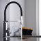 Milano Arvo - Modern Monobloc Kitchen Mixer Tap with Pull Out Spout - Black and Chrome