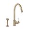 Milano Elizabeth - Single Lever Traditional Kitchen Mixer Tap with Pull-Out Spray - Brushed Gold