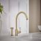 Milano Elizabeth - Single Lever Traditional Kitchen Mixer Tap with Pull-Out Spray - Brushed Gold