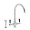 Milano Elizabeth - Traditional Kitchen Mixer Tap with Pull-Out Spray - Chrome and Black
