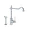 Milano Elizabeth - Single Lever Classic Kitchen Mixer Tap with Pull-Out Spray - Chrome and White