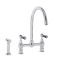 Milano Elizabeth - Traditional Bridge Kitchen Mixer Tap with Pull-Out Spray - Chrome and Black
