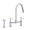 Milano Elizabeth - Traditional Bridge Kitchen Mixer Tap with Pull-Out Spray - Chrome and White