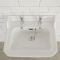 Milano Richmond - White Traditional Square Basin with Full Pedestal - 595mm x 470mm (2 Tap-Holes)