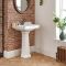 Milano Richmond - White Traditional Square Basin with Full Pedestal - 560mm x 450mm (1 Tap-Hole)