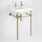 Milano Richmond - 560mm Traditional Basin and Washstand - Brushed Gold (2 Tap-Holes)