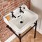 Milano Richmond - 560mm Traditional Basin and Black Washstand - (2 Tap-Holes)
