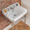 Milano Richmond - White Traditional Square Basin and Chrome Washstand - 560mm x 450mm (3 Tap-Holes)