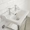Milano Richmond - White Traditional Square Basin and Washstand - 500mm x 350mm (2 Tap-Holes)