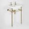 Milano Richmond - 500mm Traditional Basin and Washstand - Brushed Gold (2 Tap-Holes)
