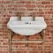 Milano Richmond - 500mm Traditional Basin and Washstand - Brushed Gold (2 Tap-Holes)
