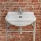 Milano Richmond - White Traditional Square Basin and Chrome Washstand - 500mm x 350mm (1 Tap-Hole)