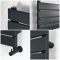 Milano Lustro - Black Flat Panel Designer Heated Towel Rail - 975mm x 450mm
