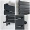 Milano Lustro Dual Fuel - Designer Black Flat Panel Heated Towel Rail - 825mm x 600mm