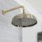 Milano Elizabeth - Brushed Gold 300mm Traditional Apron Shower Head and Wall Arm