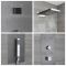 Milano Ryukyu - Modern Concealed Thermostatic Shower Tower Panel with Waterfall Shower Head, Hand Shower and Body Jets - Grey