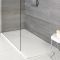 Milano Rasa - Matt White Slate Effect Rectangular Shower Tray - 1100mm x 700mm