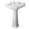 Milano Richmond - Comfort Height Traditional Basin with Full Pedestal - 595mm x 470mm (2 Tap-Holes)