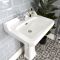 Milano Richmond - White Traditional Square Basin with Full Pedestal - 595mm x 470mm (1 Tap-Hole)
