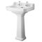 Milano Richmond - Comfort Height Traditional Basin with Full Pedestal - 560mm x 450mm (2 Tap-Holes)