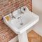 Milano Richmond - Comfort Height Traditional Basin with Full Pedestal - 560mm x 450mm (2 Tap-Holes)