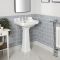 Milano Richmond - White Traditional Square Basin with Full Pedestal - 560mm x 450mm (3 Tap-Holes)