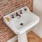 Milano Richmond - White Traditional Square Basin with Full Pedestal - 560mm x 450mm (3 Tap-Holes)
