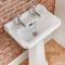 Milano Richmond - Comfort Height Traditional Cloakroom Basin with Full Pedestal - 500mm x 350mm (2 Tap-Holes)