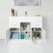 Milano Ren - White 1000mm Minimalist Floor Standing Vanity Unit with Basin