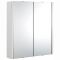 Milano Ren - White Modern Wall Hung Bathroom Mirrored Cabinet - 650mm x 600mm