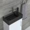 Milano Lurus - White 400mm Compact Wall Hung Cloakroom Vanity Unit with Black Basin